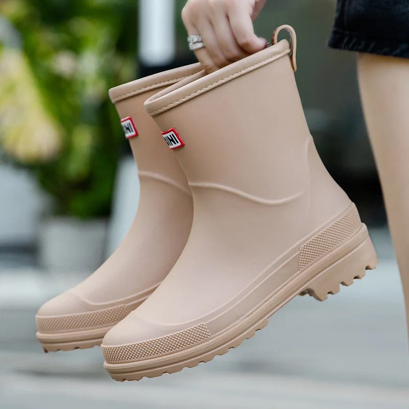 AquaStride 2.0 | Stylowe Półwysokie Wodoodporne Kalosze dla Kobiet-Khaki-36-Trend Polska