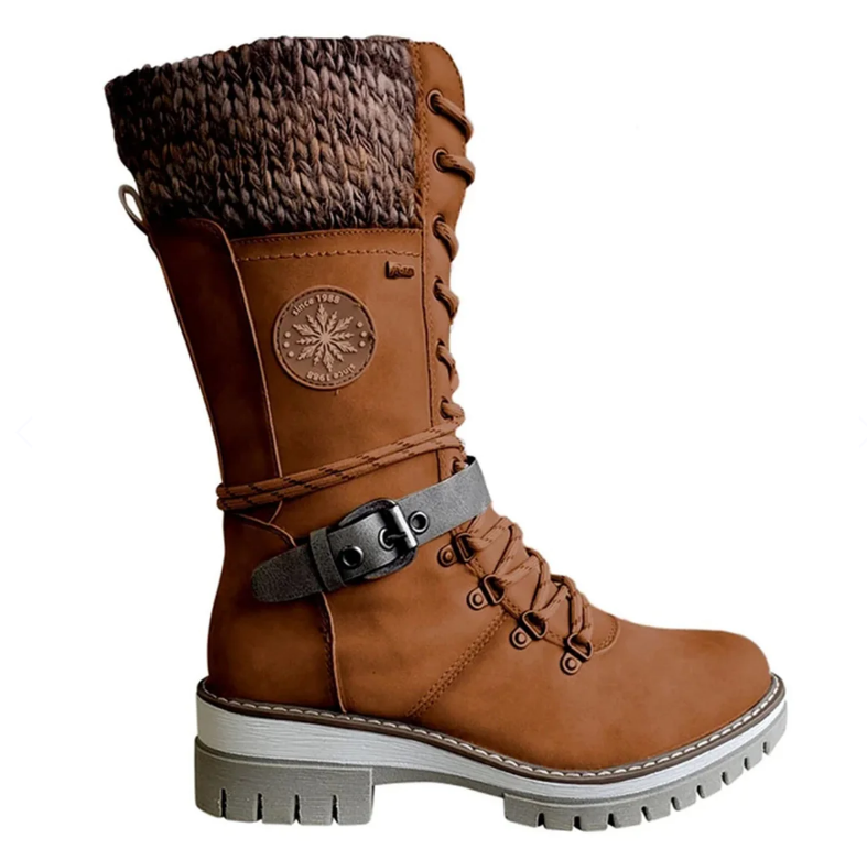 ArcticStride Zimowe Buty | Damskie Orthopedyczne Wysokie Boots-Brązowy-35-Trend Polska