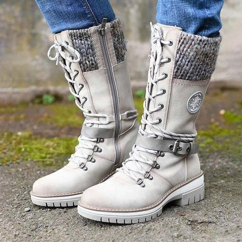ArcticStride Zimowe Buty | Damskie Orthopedyczne Wysokie Boots-Biały-35-Trend Polska