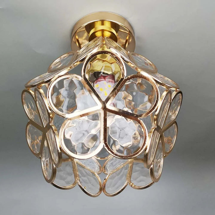 Artystyczna Szklana Lampa sufitowa z motywem kwiatu - FlowerHall-Przezroczysty-D20*H25cm-Trend Polska