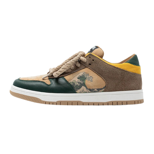 Artystyczne damskie i męskie sneakersy na platformie z motywem fal – Daiki-EU35-Trend Polska