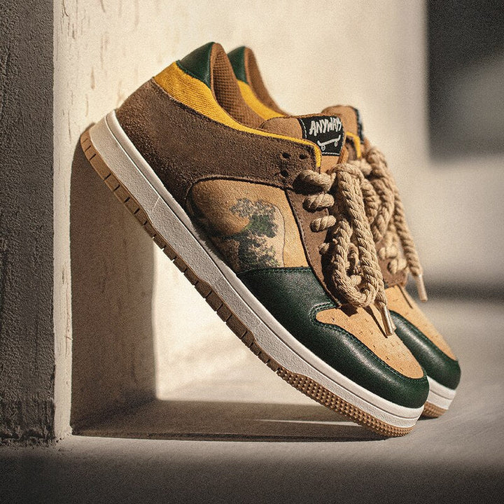 Artystyczne damskie i męskie sneakersy na platformie z motywem fal – Daiki-EU35-Trend Polska