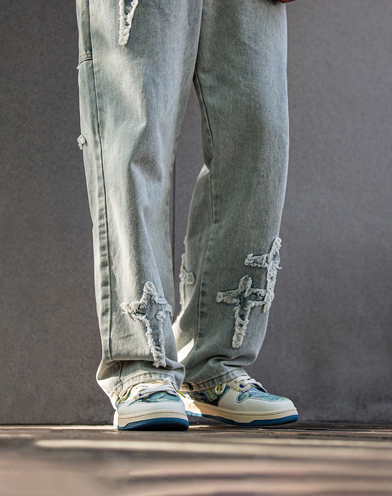 Artystyczne unisex sneakersy z designem nocnych gwiazd i wygodną podeszwą – Lior-EU38-Trend Polska