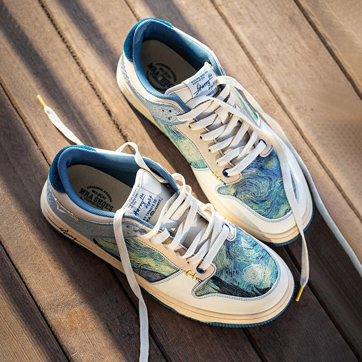 Artystyczne unisex sneakersy z designem nocnych gwiazd i wygodną podeszwą – Lior-EU38-Trend Polska