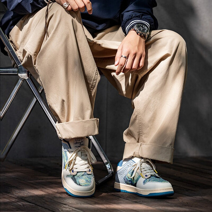 Artystyczne unisex sneakersy z designem nocnych gwiazd i wygodną podeszwą – Lior-EU38-Trend Polska