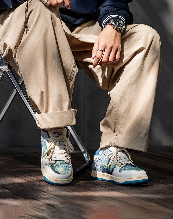 Artystyczne unisex sneakersy z designem nocnych gwiazd i wygodną podeszwą – Lior-EU38-Trend Polska
