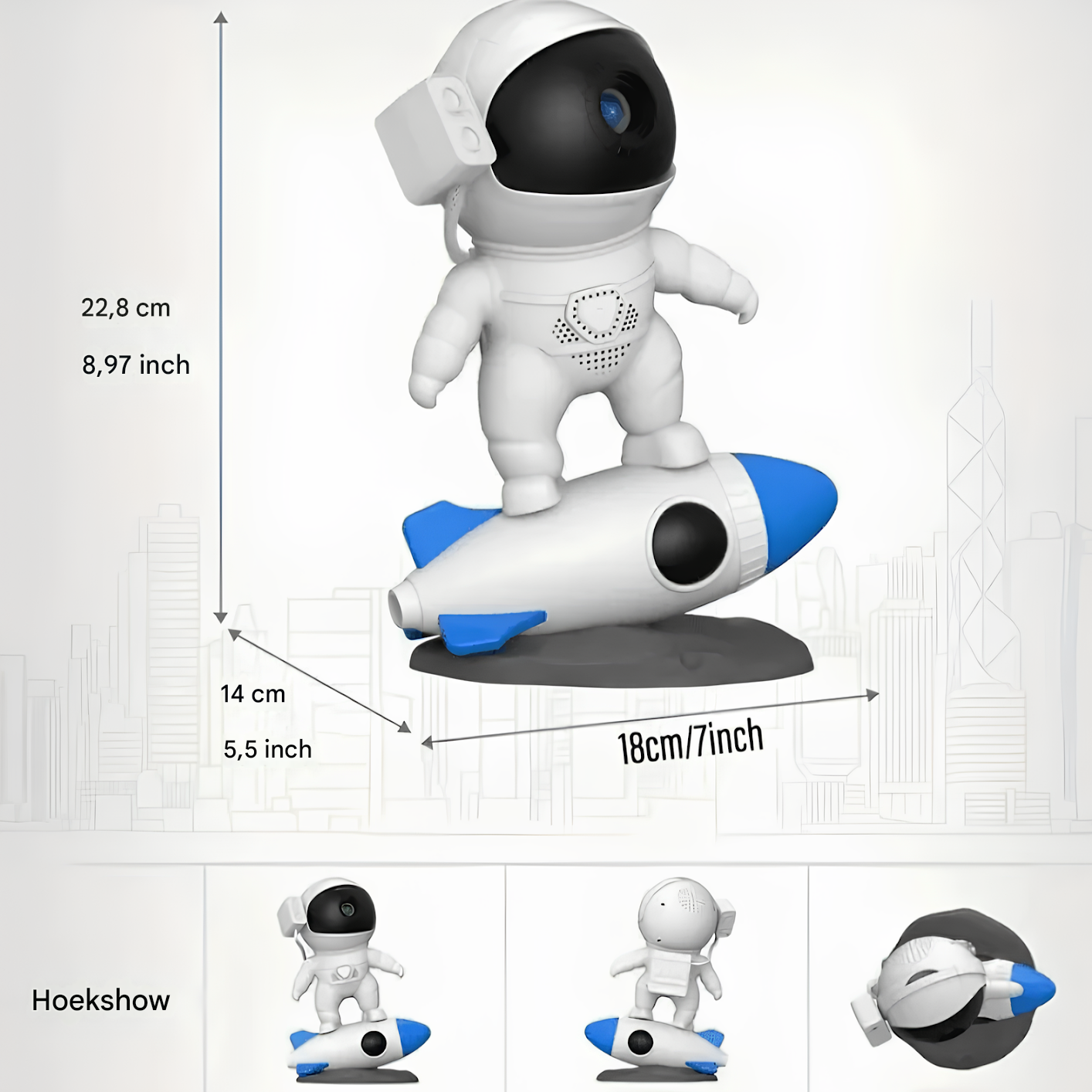 Astronaut Lampa projektorowa - AstroGlow-Projekcja Drogi Mlecznej-Trend Polska
