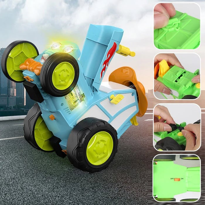Auto kaskaderskie ze światłem i muzyką – SpinRacer-Czerwony-Trend Polska