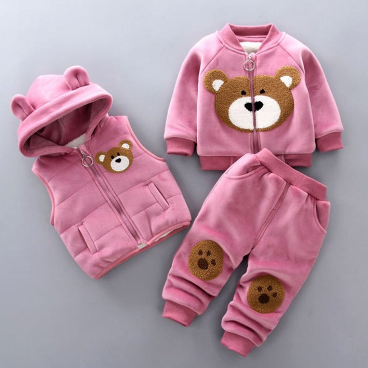 Baby Winterset (Zestaw 3) - Finn-Ciemnoróżowy-6-12 miesięcy (80cm)-Trend Polska