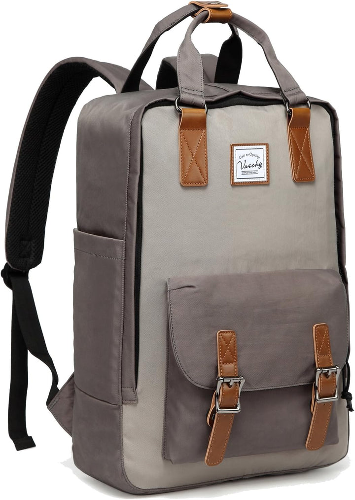 15,6-calowy (39.62 cm) wodoodporny vintage plecak na laptopa z kieszeniami organizacyjnymi – UrbanEase