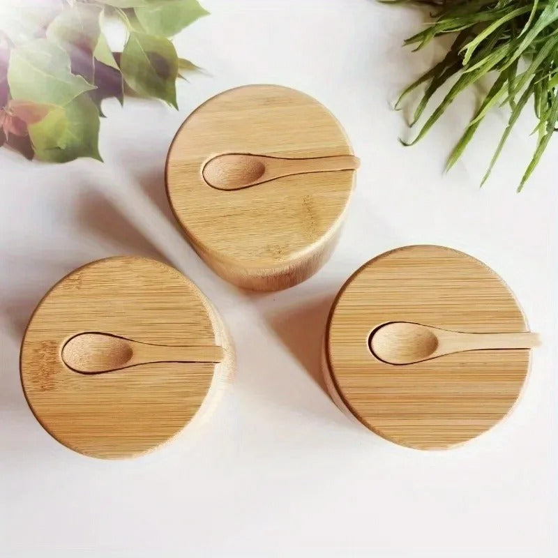 Bamboo Zestaw Przypraw z Pokrywką i Łyżką - Nomi-Trend Polska