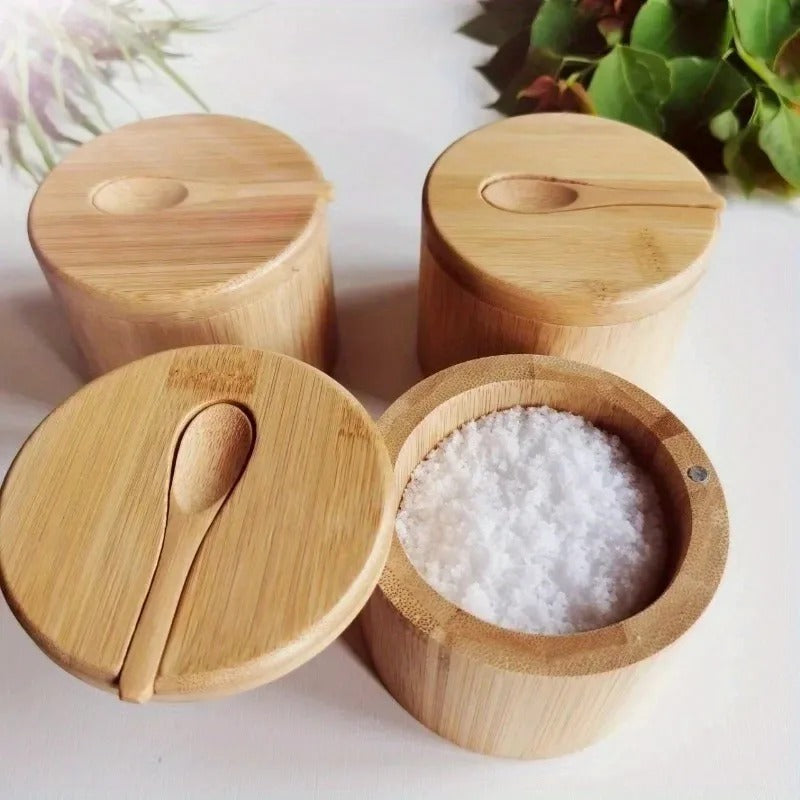 Bamboo Zestaw Przypraw z Pokrywką i Łyżką - Nomi-Trend Polska