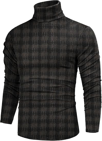 Basic Męski Golf - Randy-Czarny Brązowy-S-Trend Polska