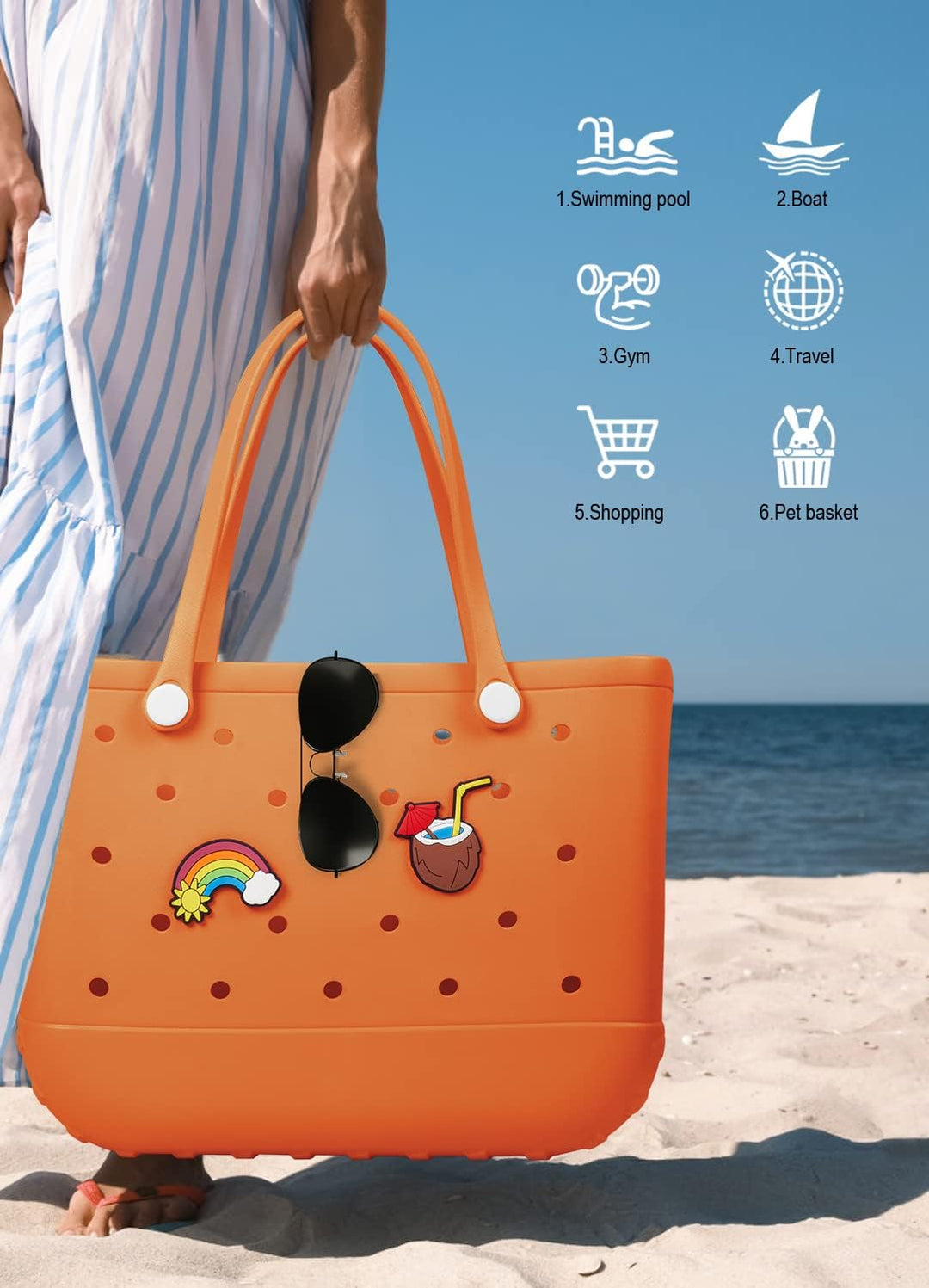 Wodoodporna torba plażowa EVA – duża i nadająca się do prania torba na zewnątrz