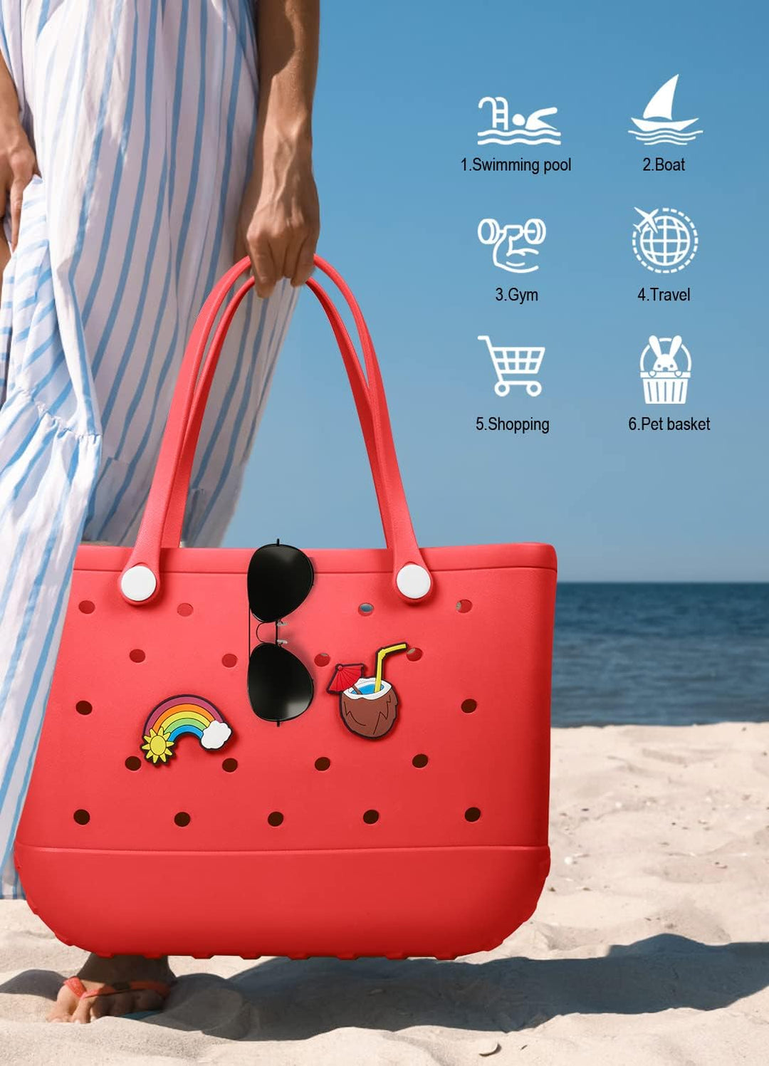 Wodoodporna torba plażowa EVA – duża i nadająca się do prania torba na zewnątrz