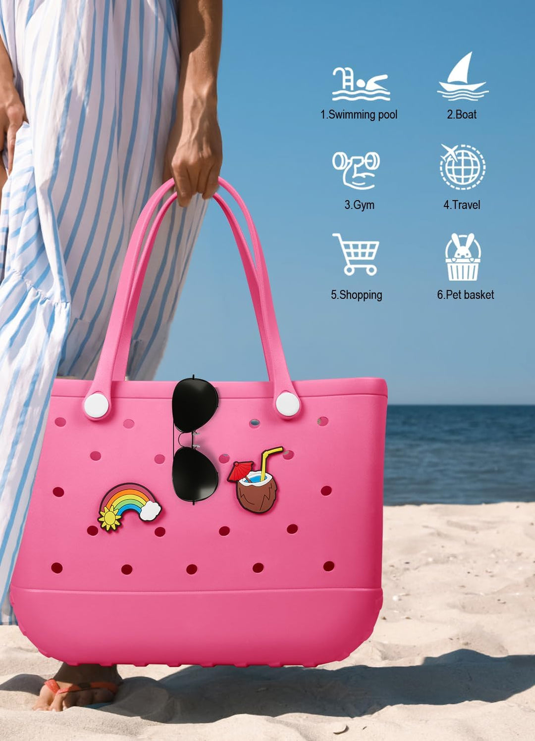Wodoodporna torba plażowa EVA – duża i nadająca się do prania torba na zewnątrz