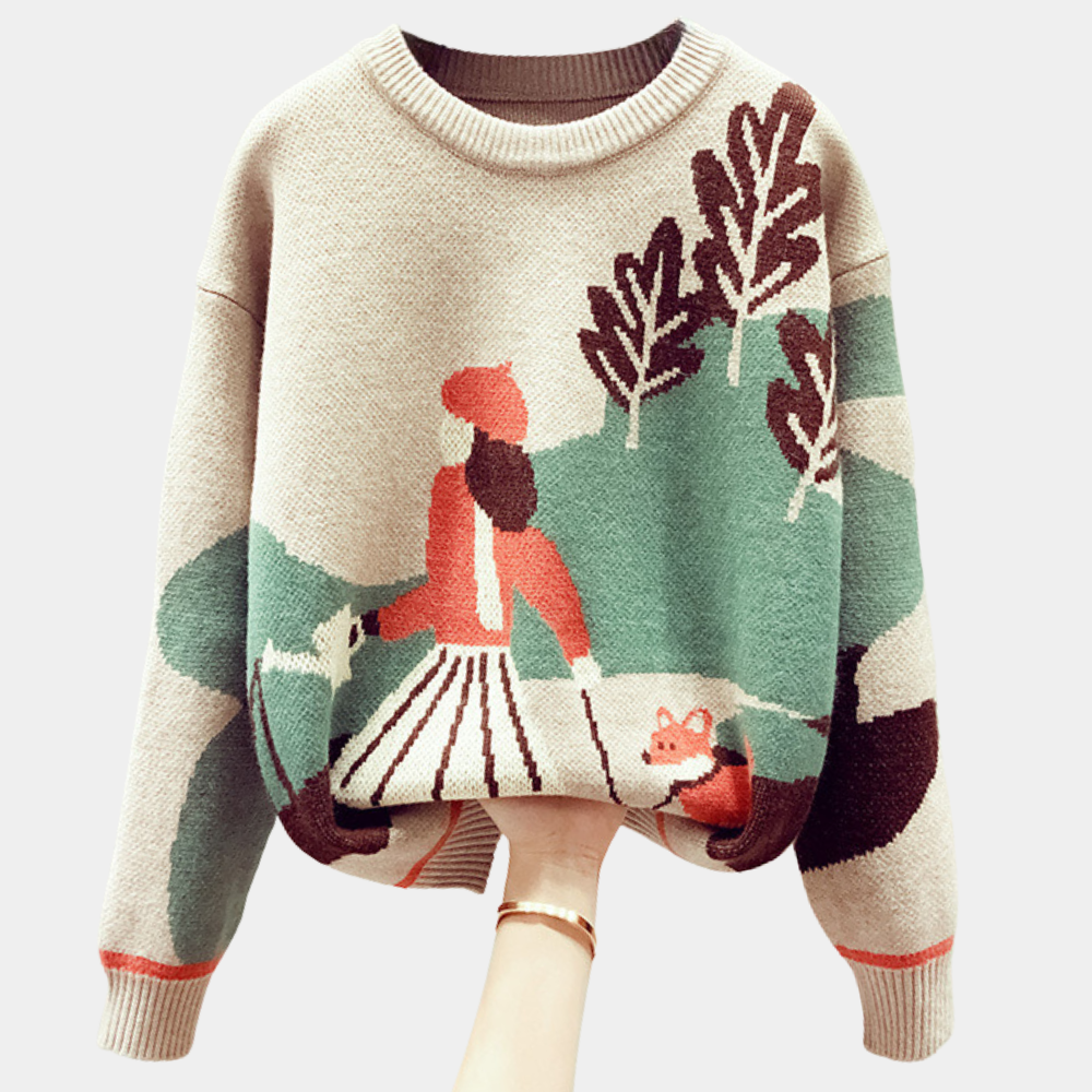 Belight - Casual Ciepły Sweter dla Damen-Khaki-XS-Trend Polska