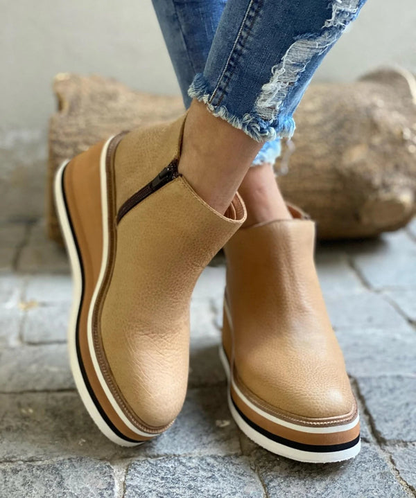 Bella - Casual Botki dla kobiet-Khaki-35-Trend Polska