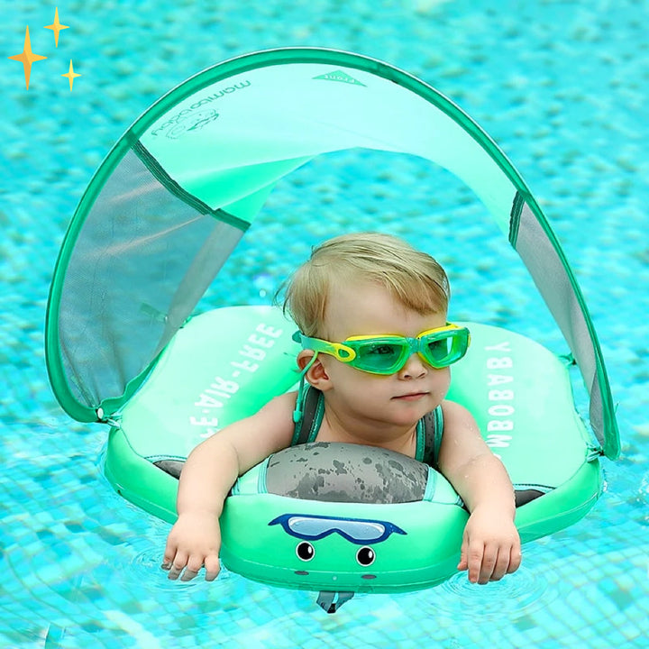 Bezpieczna obręcz ratunkowa dla małych dzieci - AquaSafe-GRATIS Parasol o wartości 30 €-Zielony-Trend Polska