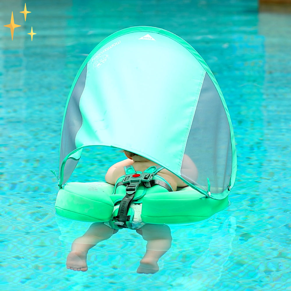 Bezpieczna obręcz ratunkowa dla małych dzieci - AquaSafe-GRATIS Parasol o wartości 30 €-Zielony-Trend Polska