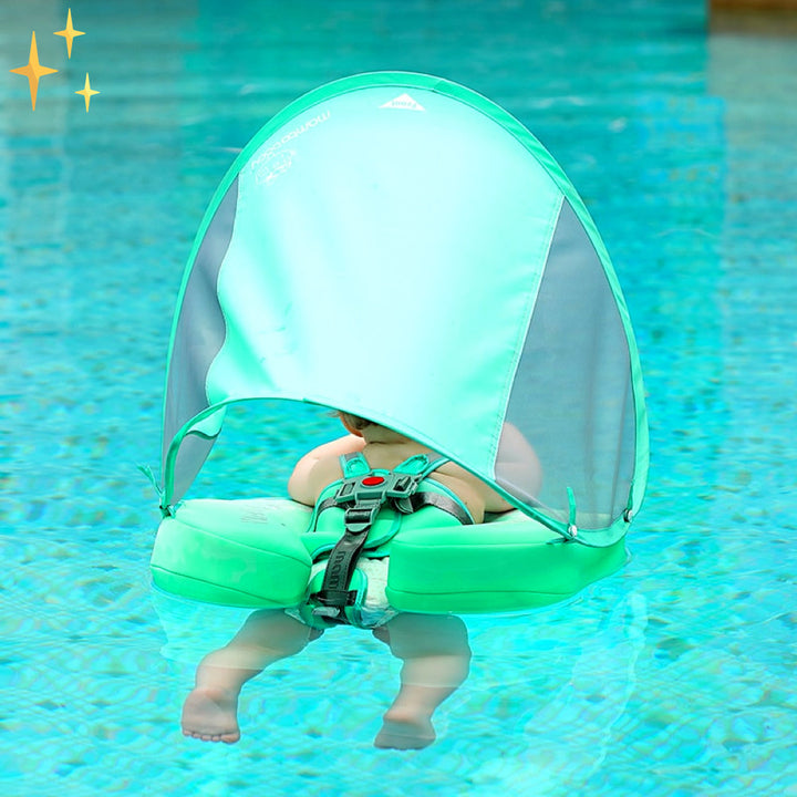 Bezpieczna obręcz ratunkowa dla małych dzieci - AquaSafe-GRATIS Parasol o wartości 30 €-Zielony-Trend Polska