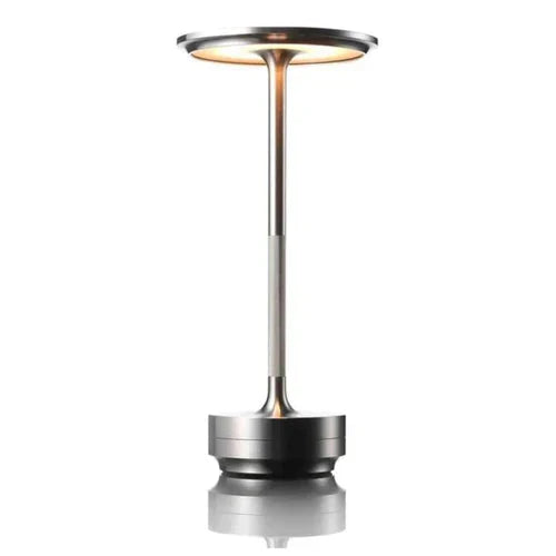 Bezprzewodowa lampa biurkowa z możliwością ładowania przez USB - GlowBeam-Srebrny-Trend Polska