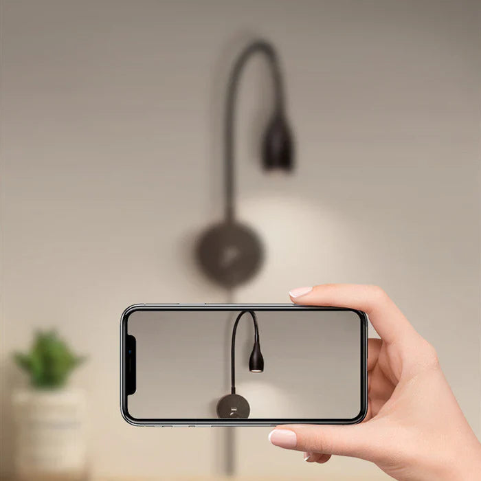 Bezprzewodowa Lampa Ścienna dla Czarującej Atmosfery - LumaWave-Czarny 220v białe światło-Trend Polska