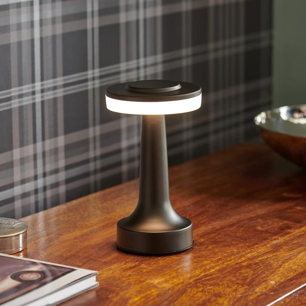 Bezprzewodowa lampa stołowa w stylu retro - LumiBar-Czarny-Trend Polska