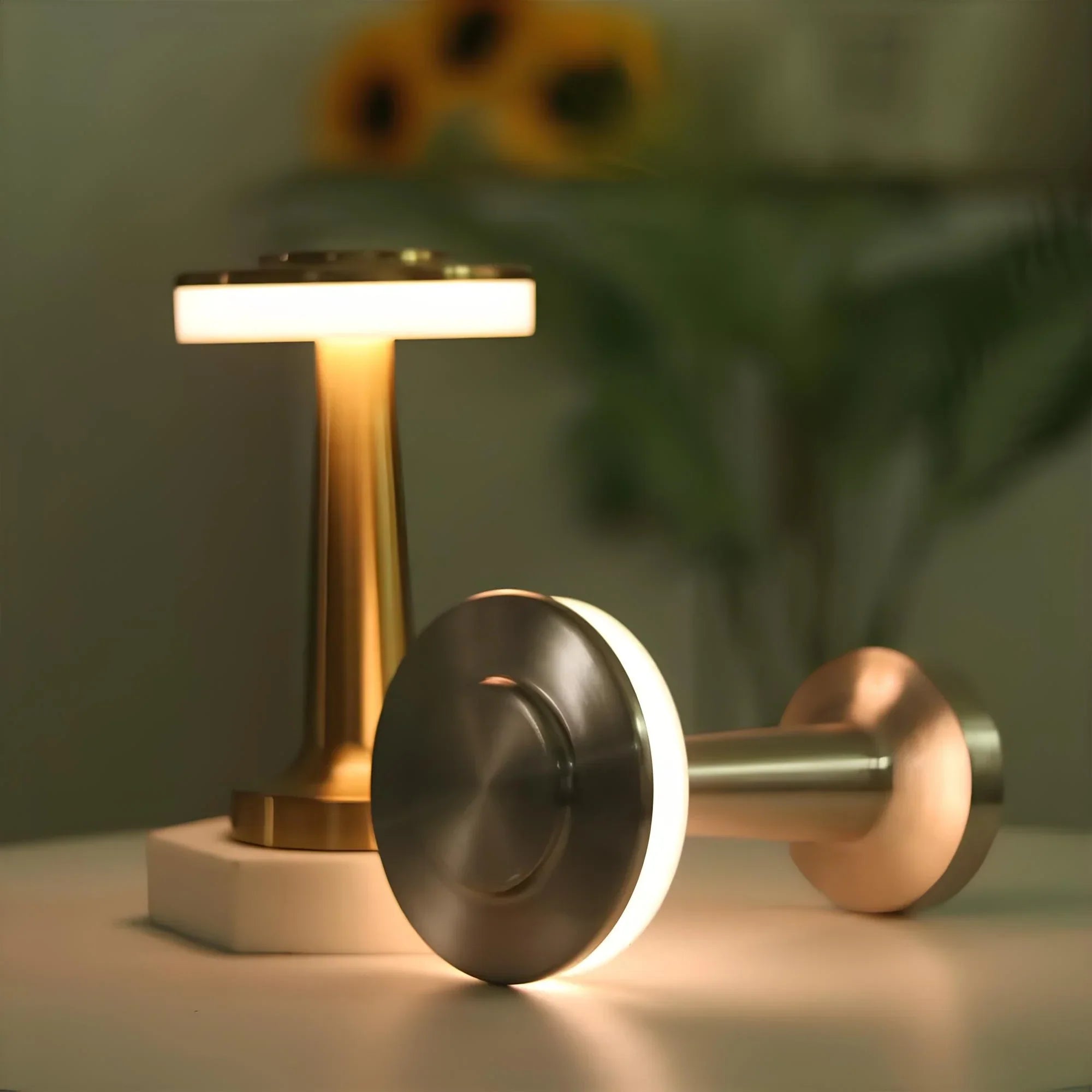 Bezprzewodowa lampa stołowa w stylu retro - LumiBar-Złoto-Trend Polska