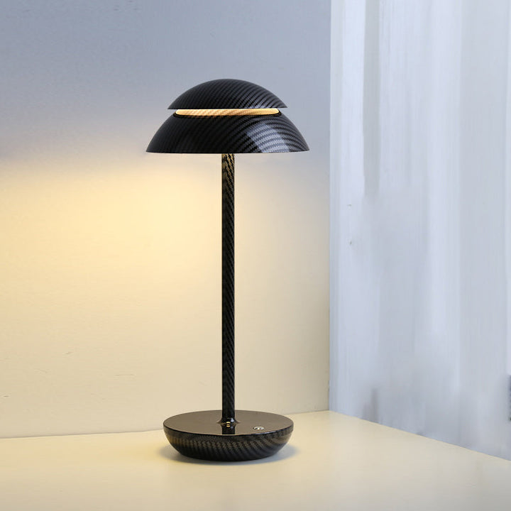 Bezprzewodowa lampa stołowa z wbudowanym oświetleniem LED - GlowBeam-Czarne paski-Trend Polska