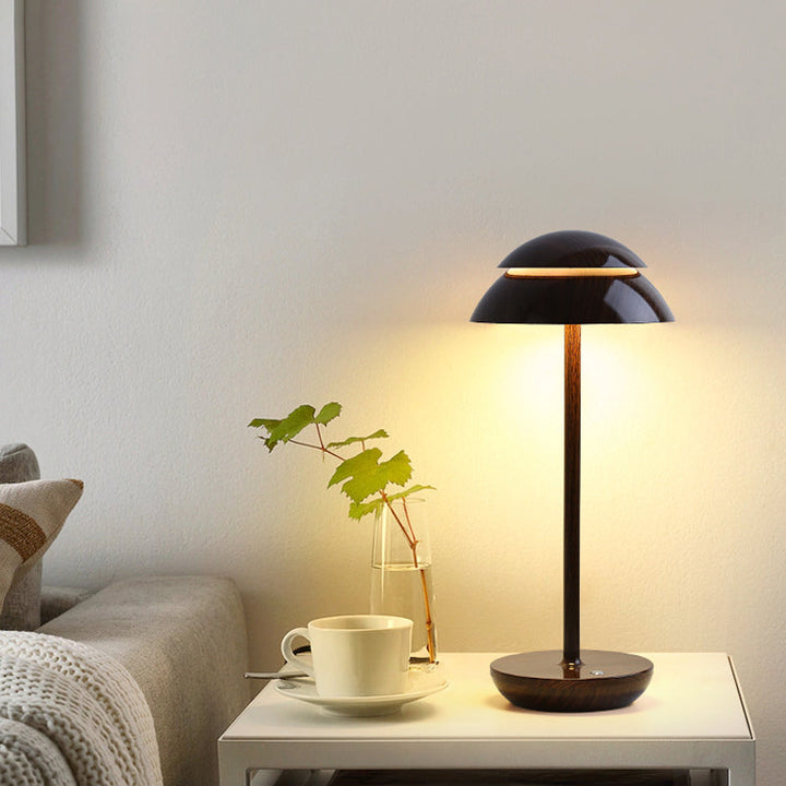 Bezprzewodowa lampa stołowa z wbudowanym oświetleniem LED - GlowBeam-Orzechowy-Trend Polska