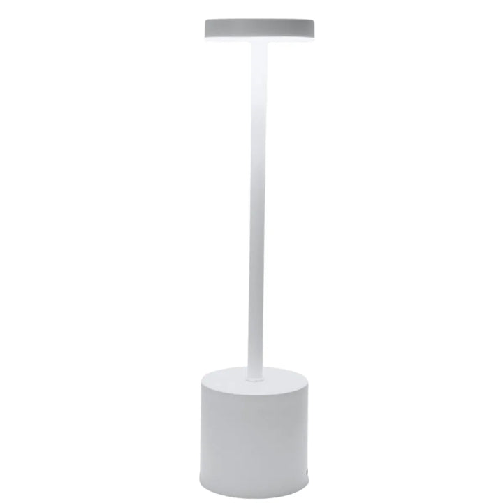 Bezprzewodowa Metalowa Lampa Stołowa LED - LumiMetal-Biały-Trend Polska