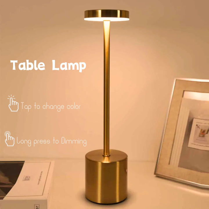 Bezprzewodowa Metalowa Lampa Stołowa LED - LumiMetal-Biały-Trend Polska