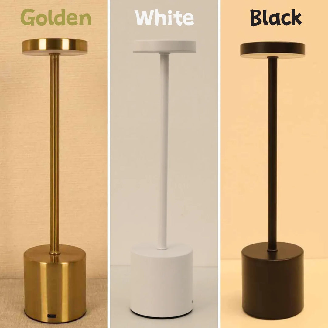 Bezprzewodowa Metalowa Lampa Stołowa LED - LumiMetal-Biały-Trend Polska