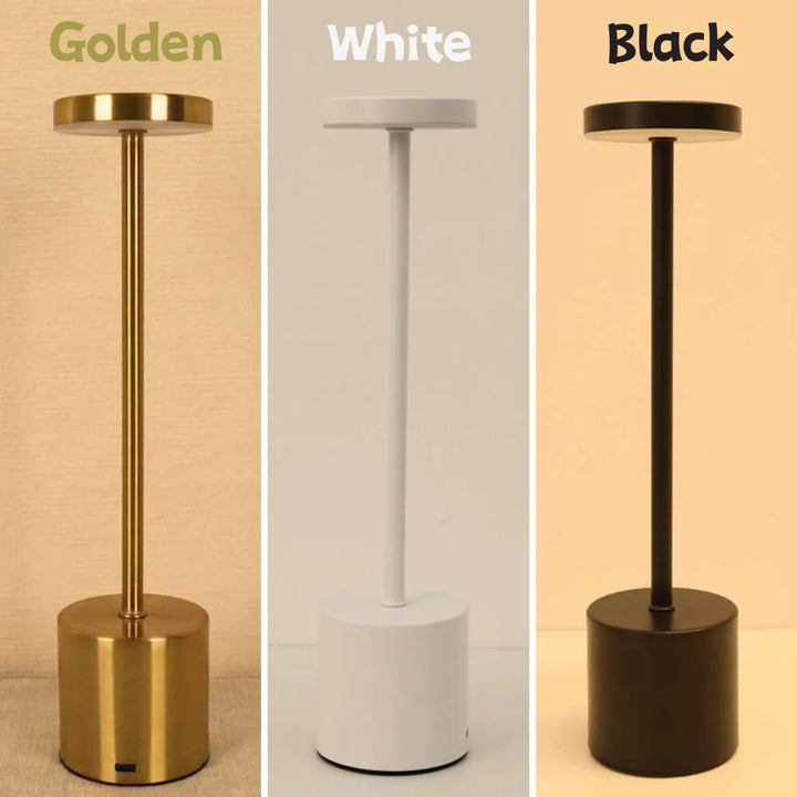 Bezprzewodowa Metalowa Lampa Stołowa LED - LumiMetal-Biały-Trend Polska