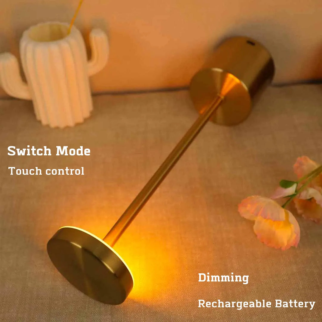 Bezprzewodowa Metalowa Lampa Stołowa LED - LumiMetal-Biały-Trend Polska