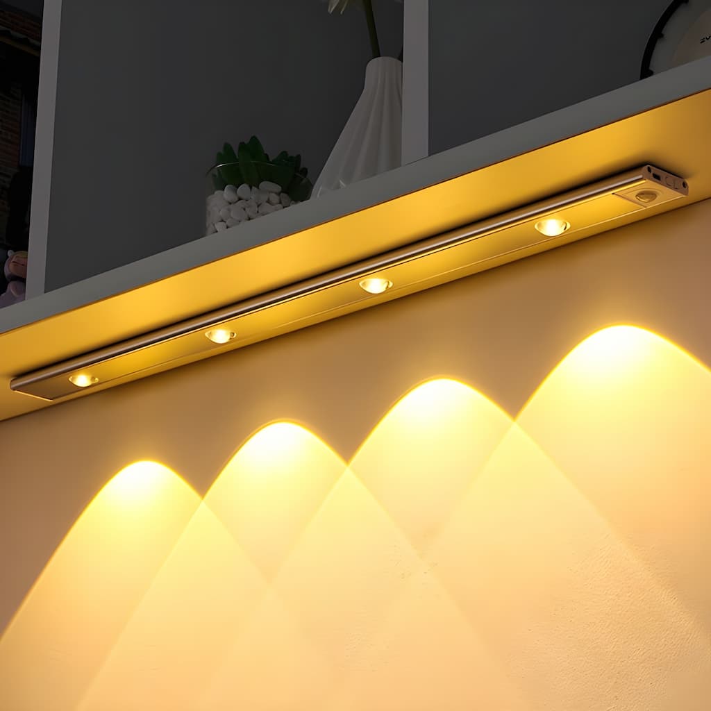 Bezprzewodowy panel LED z czujnikiem ruchu - LumiSense-Czarny-20cm-Trend Polska
