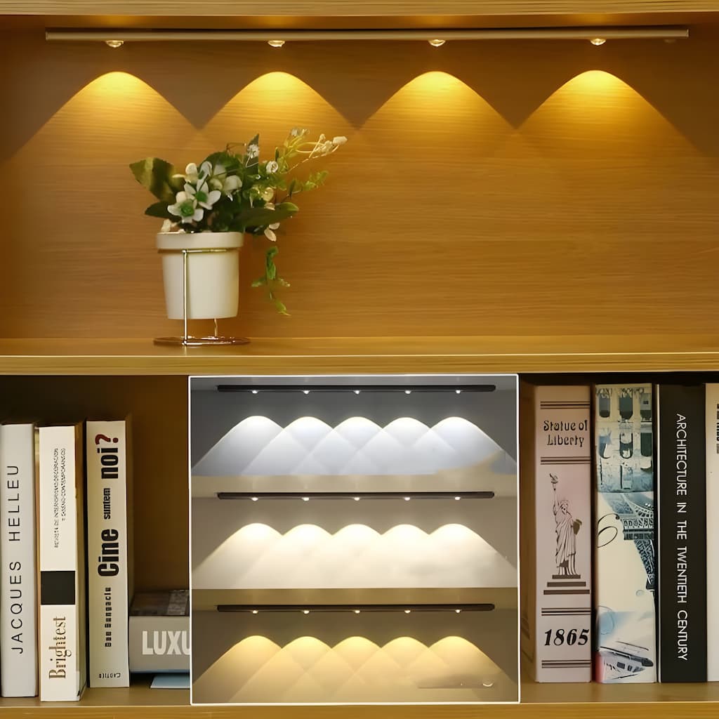 Bezprzewodowy panel LED z czujnikiem ruchu - LumiSense-Srebrny-20cm-Trend Polska