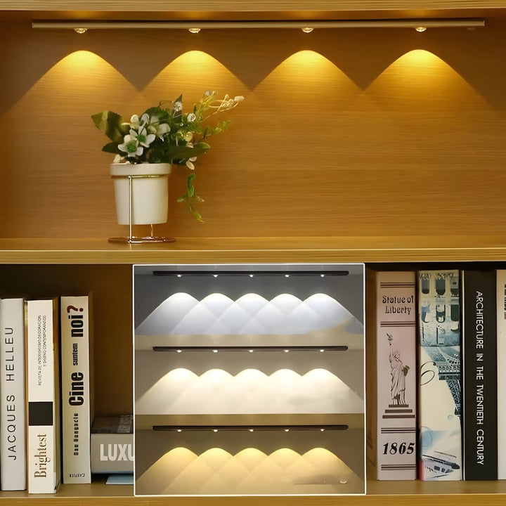 Bezprzewodowy panel LED z czujnikiem ruchu - LumiSense-Srebrny-20cm-Trend Polska