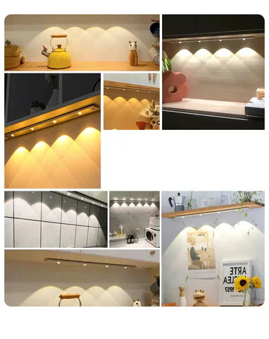 Bezprzewodowy panel LED z czujnikiem ruchu - LumiSense-Srebrny-20cm-Trend Polska