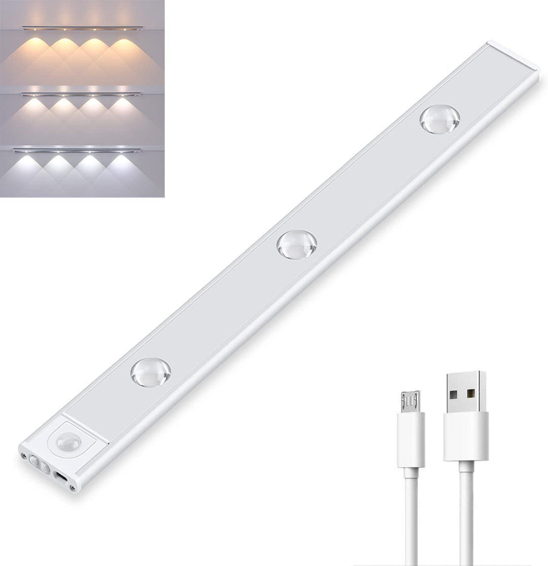 Bezprzewodowy panel LED z czujnikiem ruchu - LumiSense-Srebrny-20cm-Trend Polska