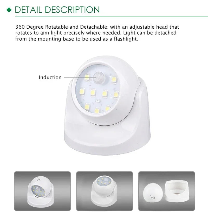 Bezprzewodowy reflektor LED - BrightGuard-Czarny-Trend Polska