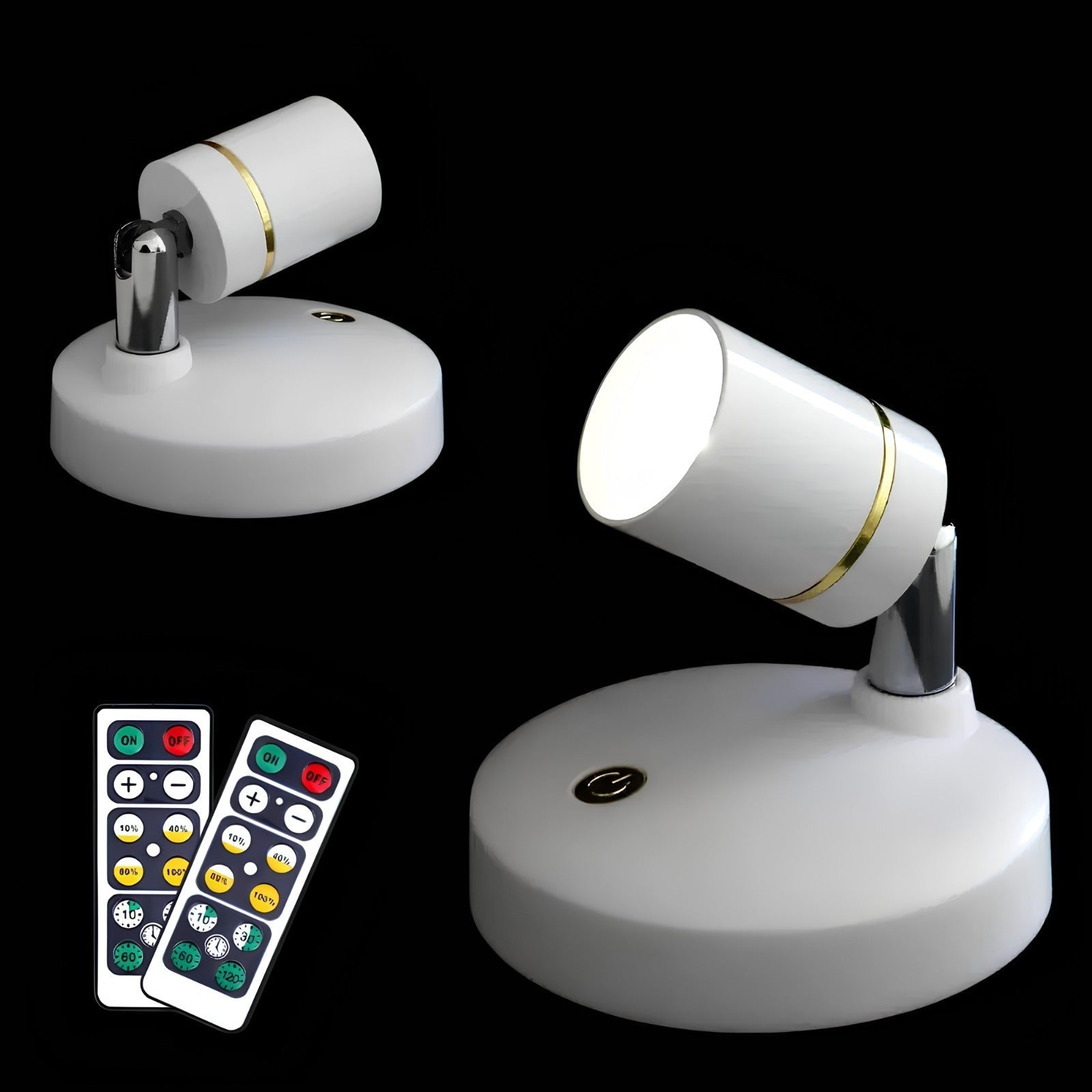 Bezprzewodowy reflektor LED - LumaSpot-2-Białe - Baterie AA-Biały-Trend Polska
