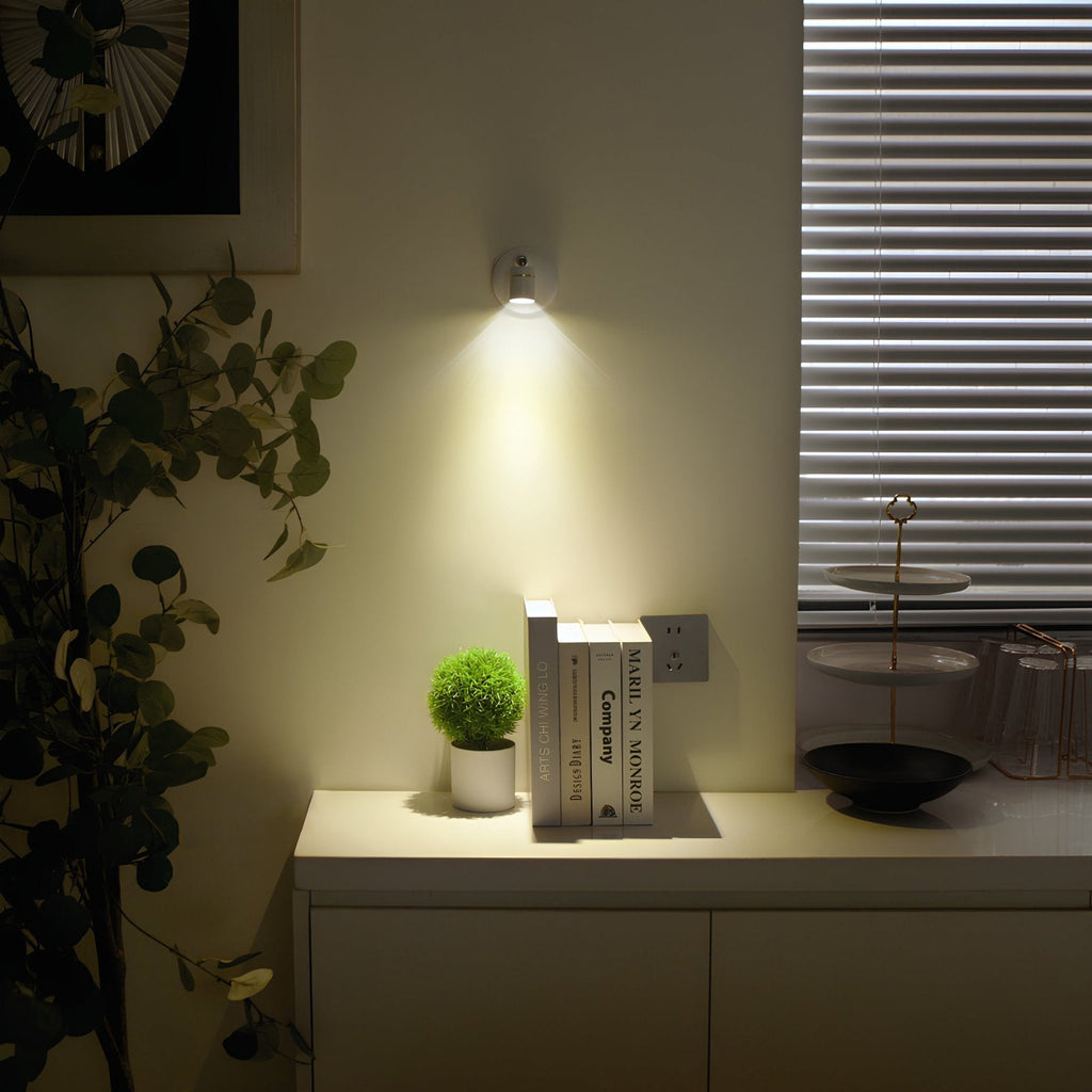 Bezprzewodowy reflektor LED - LumaSpot-2-Białe - Baterie AA-Biały-Trend Polska