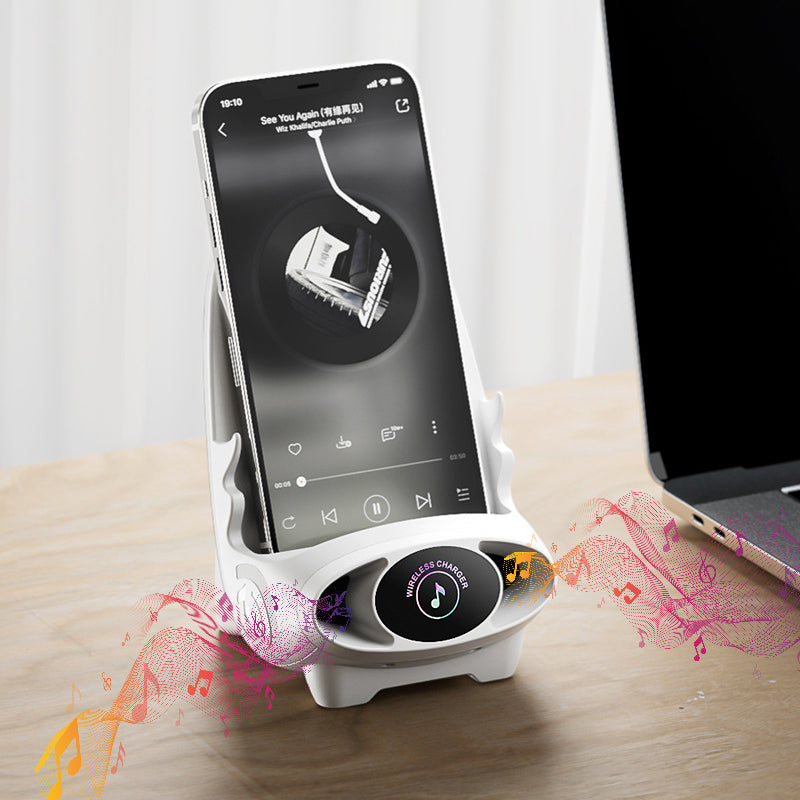 Bezprzewodowy uchwyt na telefon z funkcją szybkiego ładowania 15W - FlexCharge Chair-Biały-Trend Polska