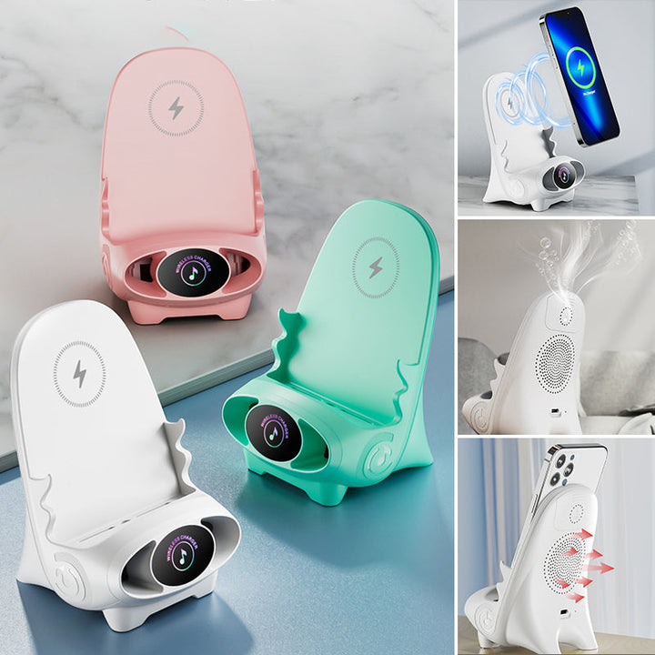 Bezprzewodowy uchwyt na telefon z funkcją szybkiego ładowania 15W - FlexCharge Chair-Biały-Trend Polska