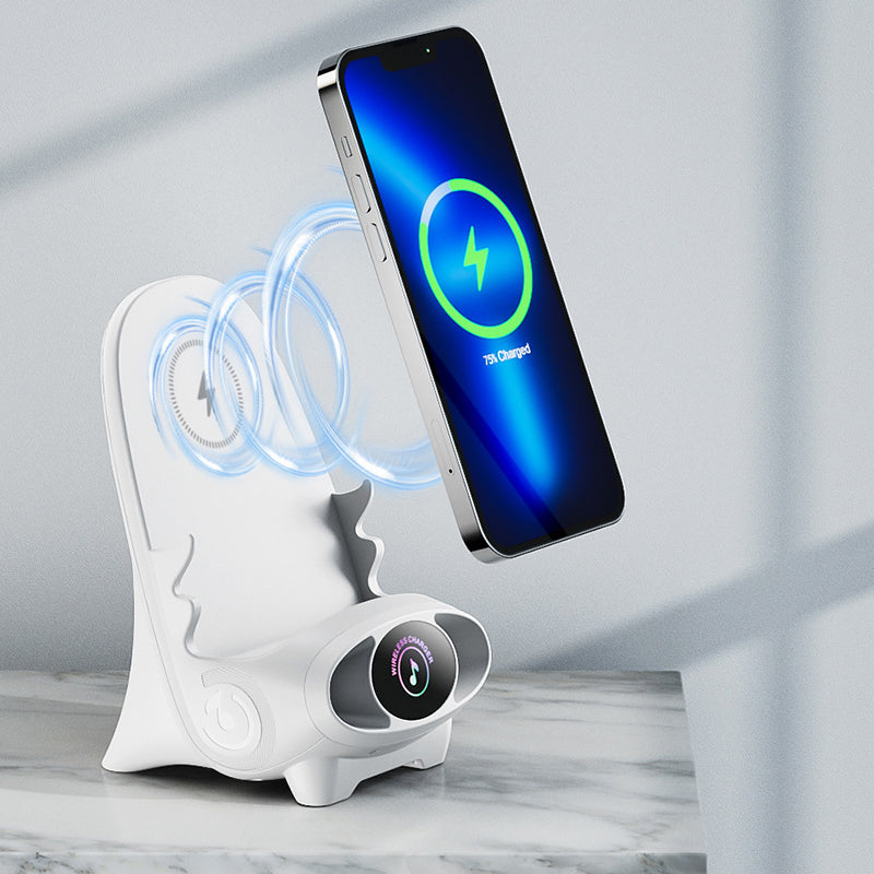 Bezprzewodowy uchwyt na telefon z funkcją szybkiego ładowania 15W - FlexCharge Chair-Biały-Trend Polska