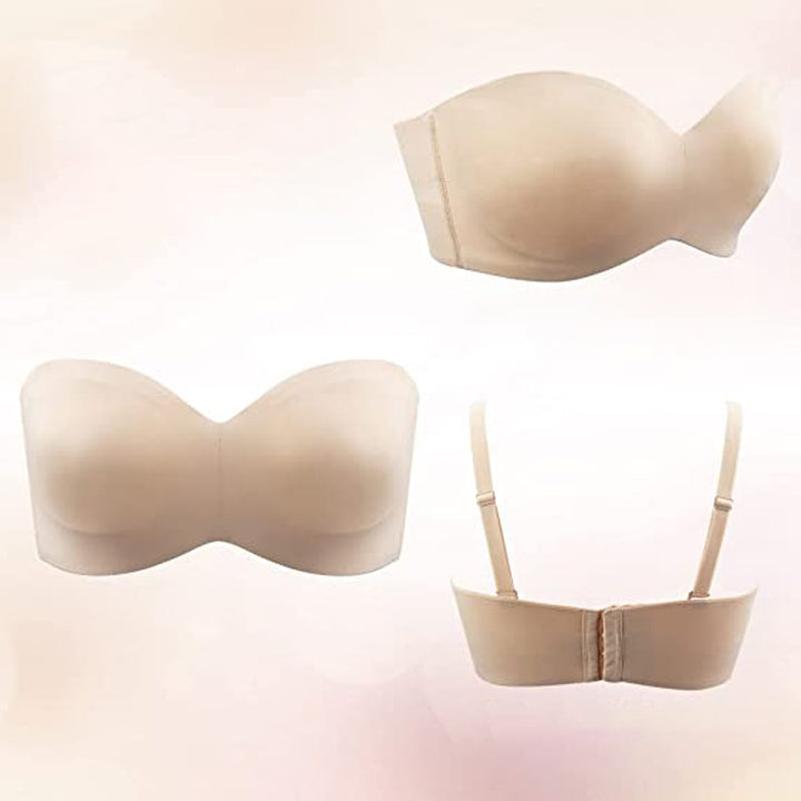 Bezszwowy biustonosz bandeau z odpinanymi ramiączkami – Camille-Czarny-70-B-Trend Polska