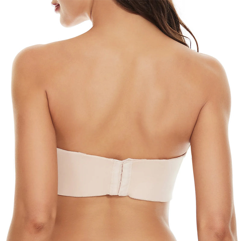 Bezszwowy biustonosz bandeau z odpinanymi ramiączkami – Camille-Czarny-70-B-Trend Polska