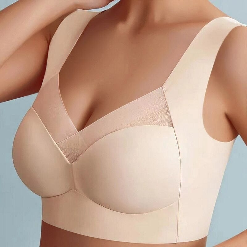 Bezszwowy biustonosz dla maksymalnego komfortu - EaseFit-Beżowy-L - (40-55kg)-Trend Polska
